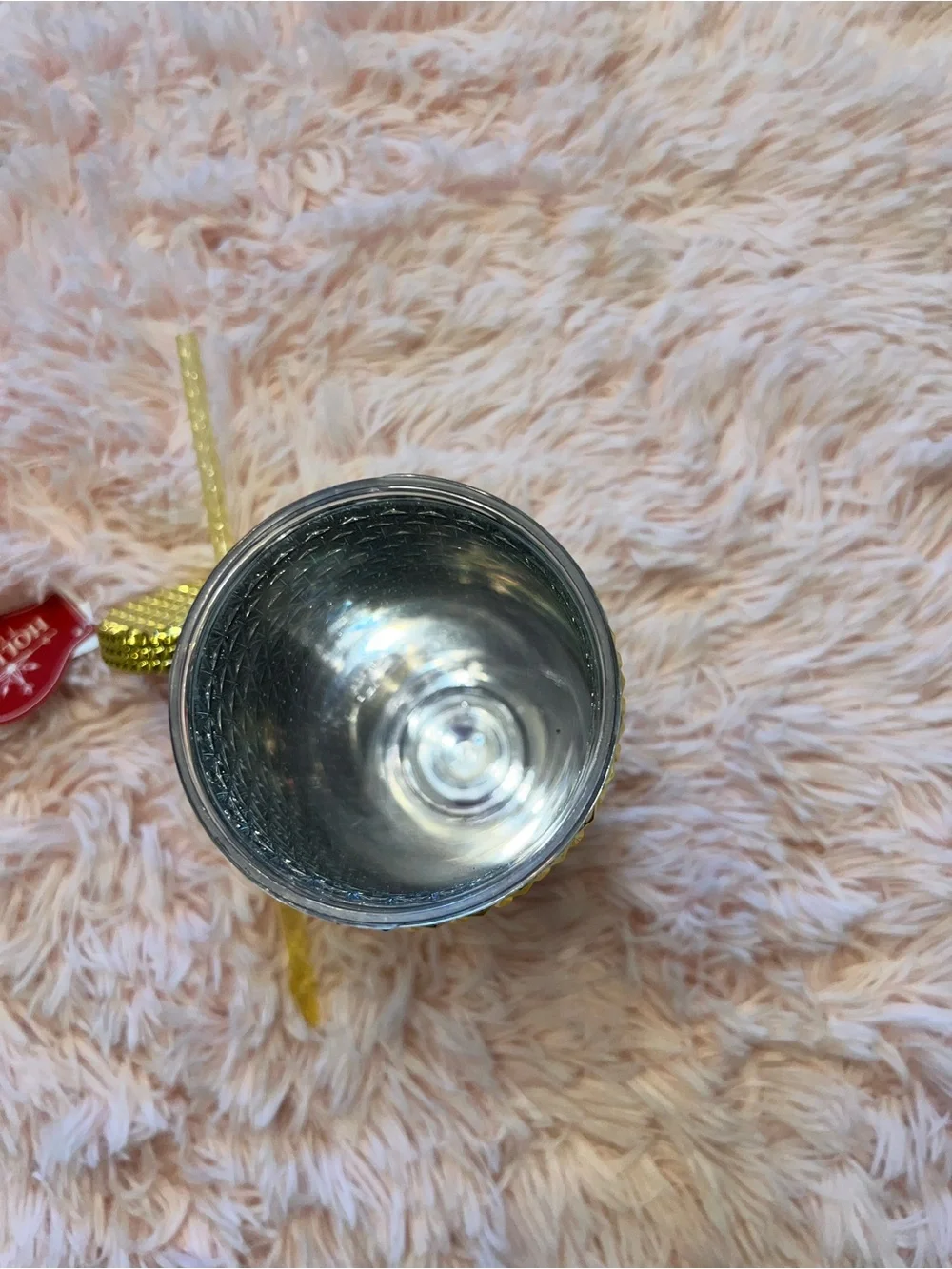 Holiday Time Gold Studded Tumbler with Decorative Straw